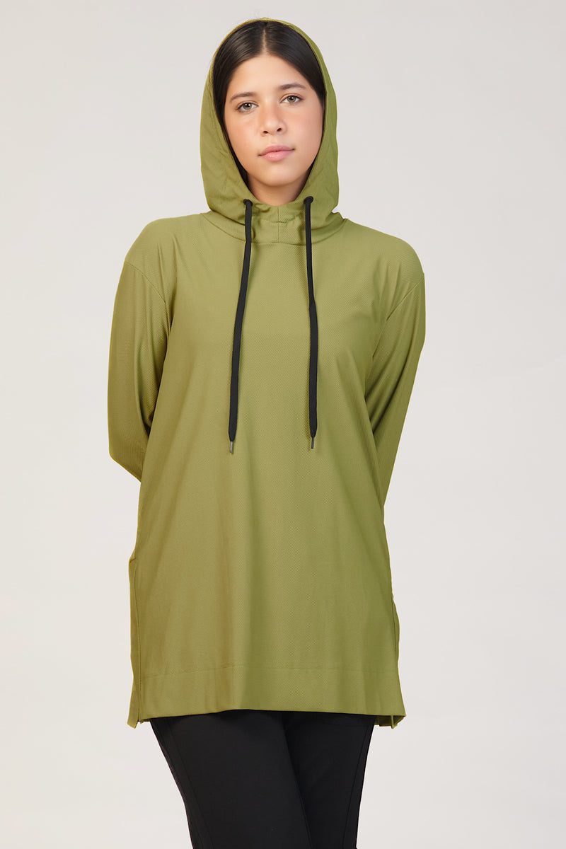 Hooded Classic Active Top - Sage