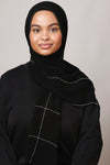 Petite Rhinestone Hijab - Black