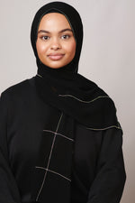 Petite Rhinestone Hijab - Black