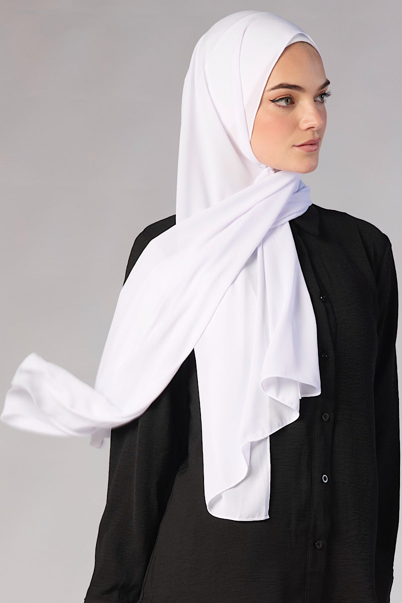 PREMIUM Petite Chiffon Hijab - White