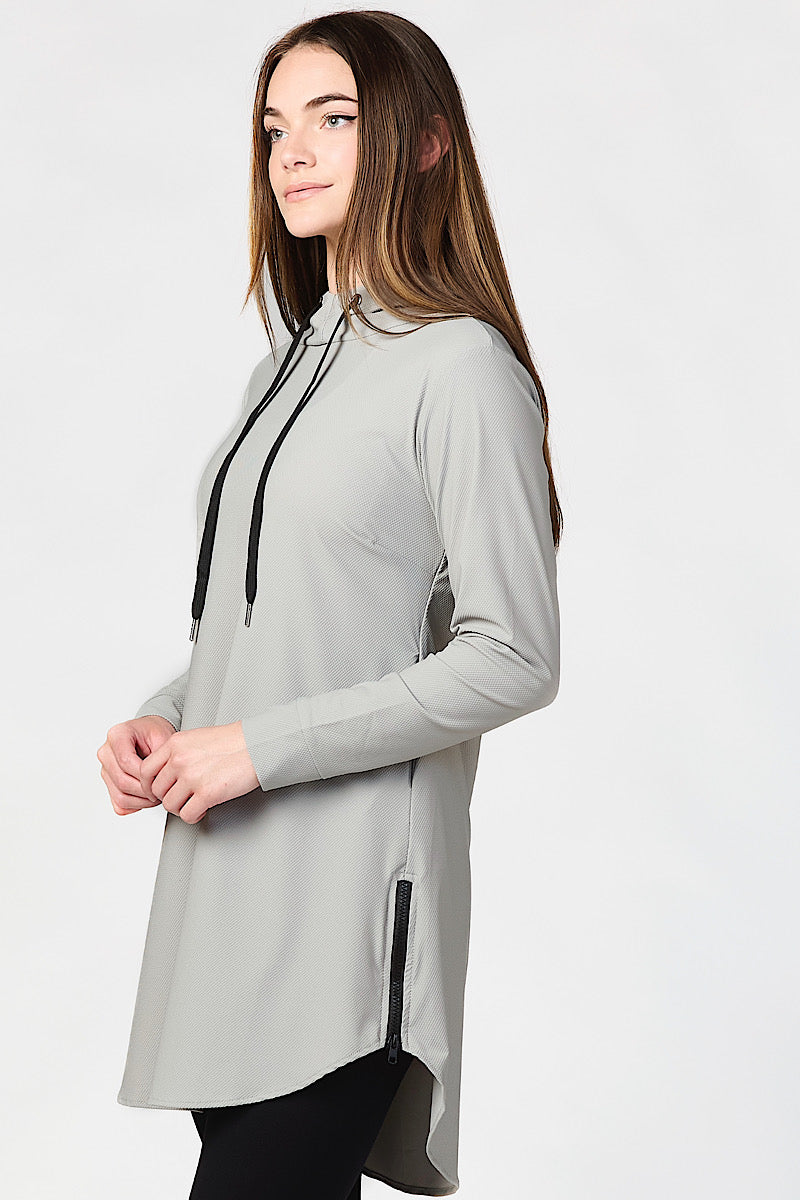 Funnel Neck Active Top - Gray