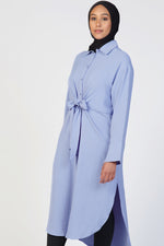 Front Tie Midi Dress -Blue