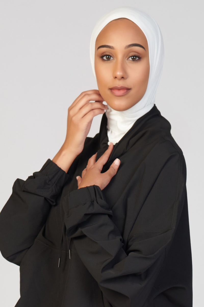 Snapback Active Jersey Hijab - White
