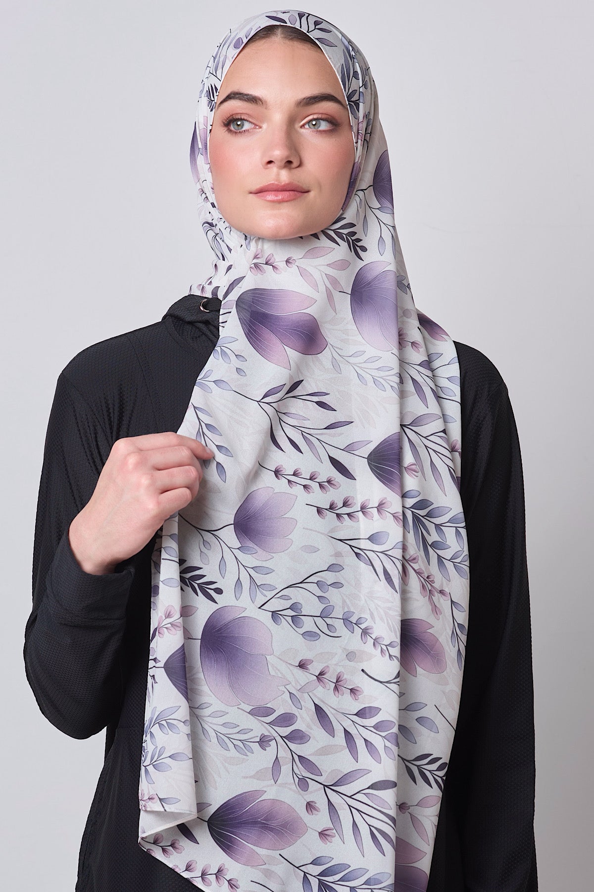 PREMIUM Petite Chiffon Hijab - Lavender Vines