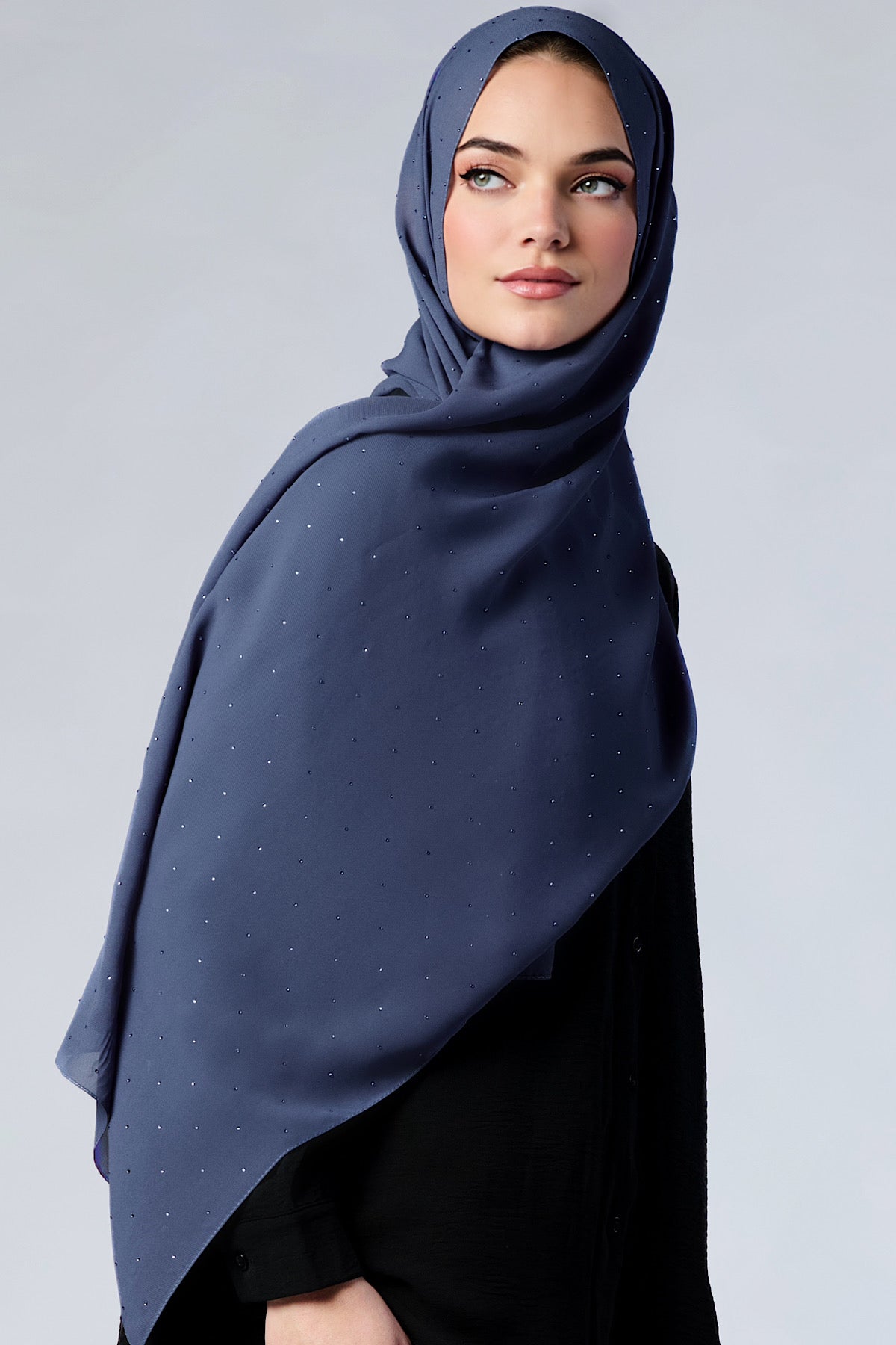 Petite Stardust Chiffon Hijab - Blue