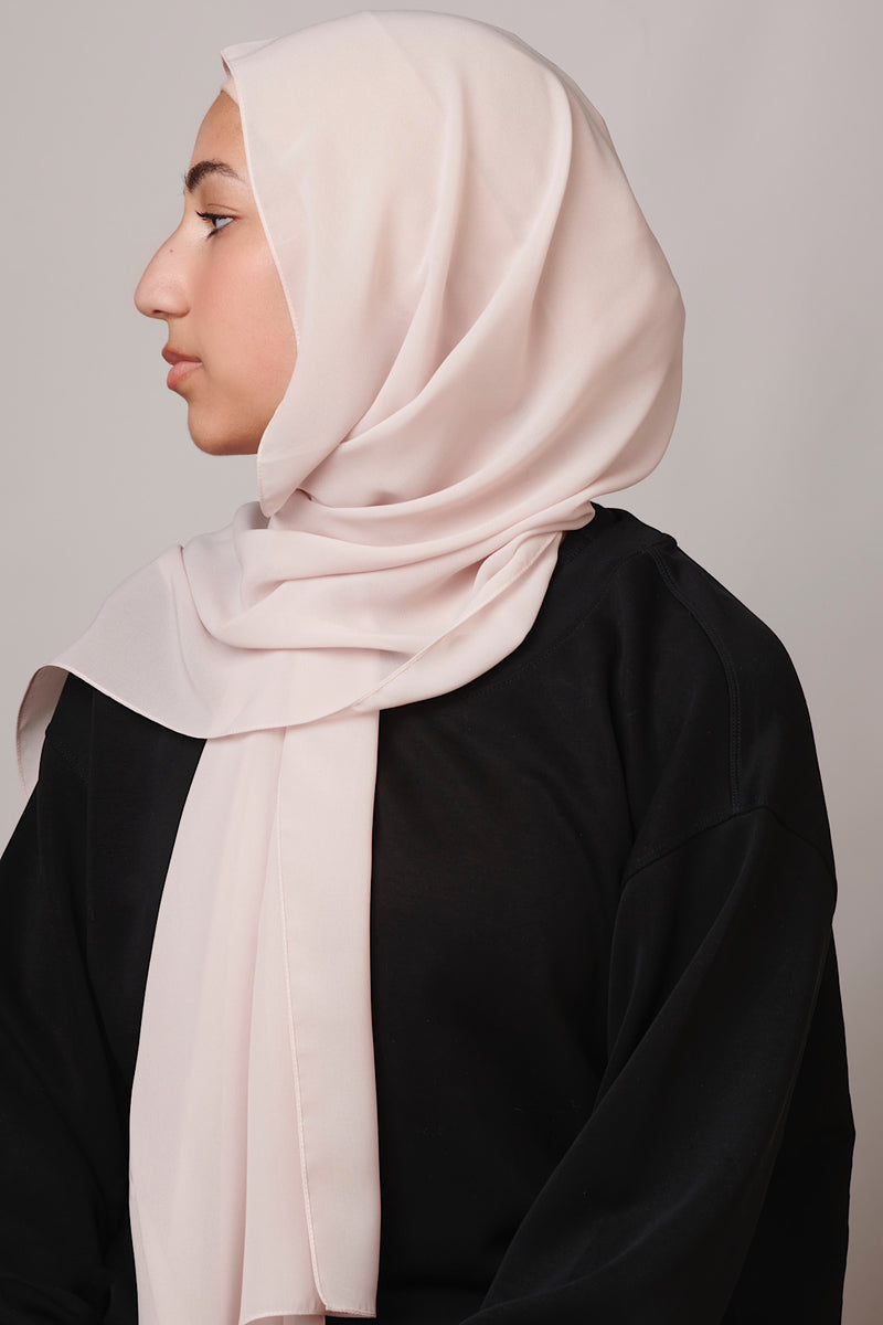 Petite Chiffon Hijab - Light Almond