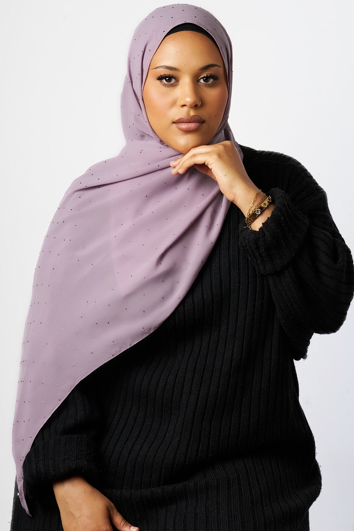 Petite Stardust Chiffon Hijab - Muted Orchid