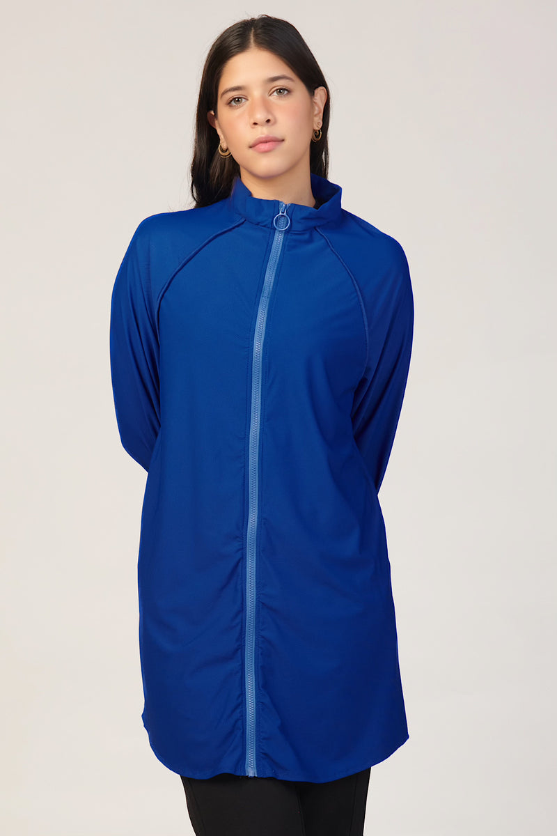 Zip-Up Active Top - Royal