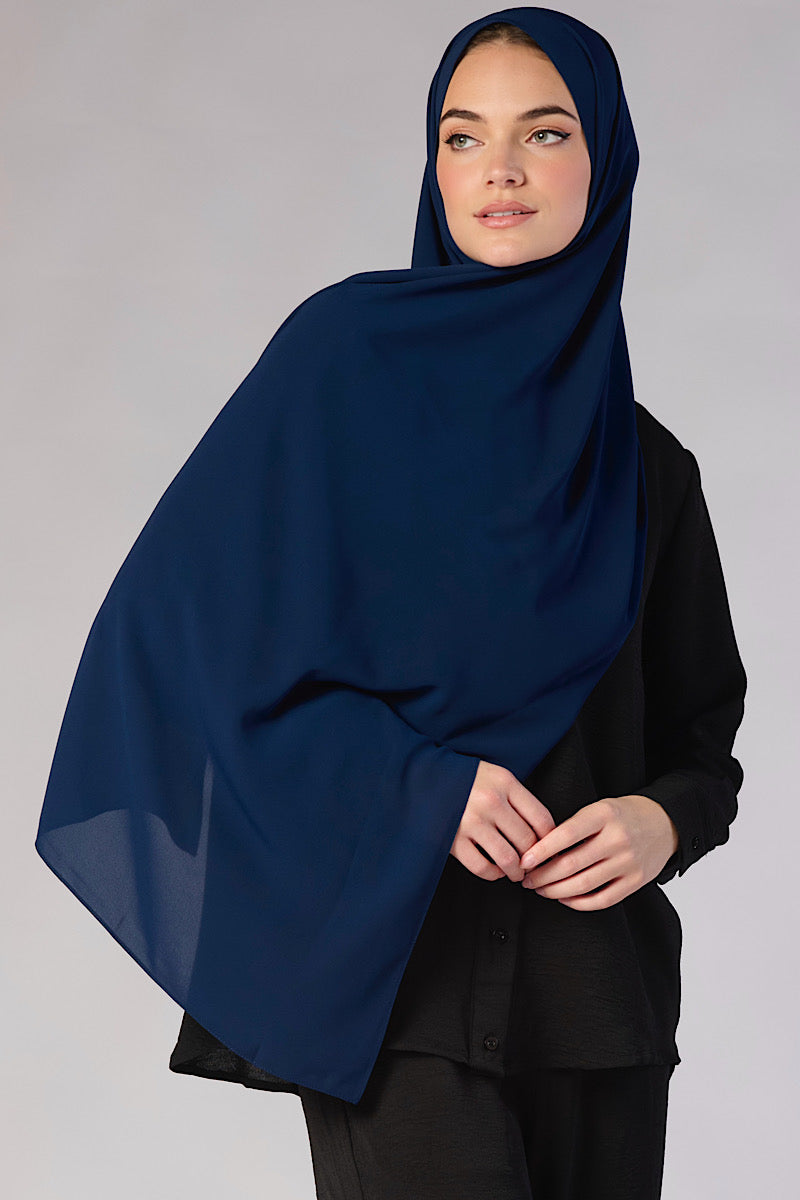 PREMIUM Petite Chiffon Hijab - Navy