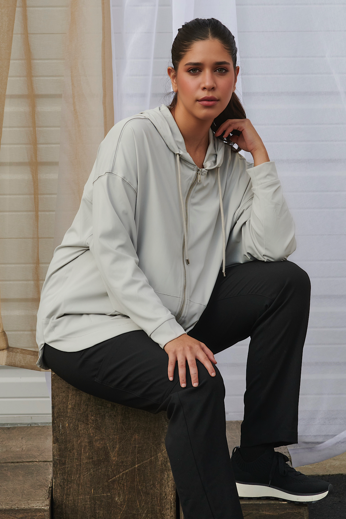 Soft Tech Full-Zip Hoodie - Alabaster
