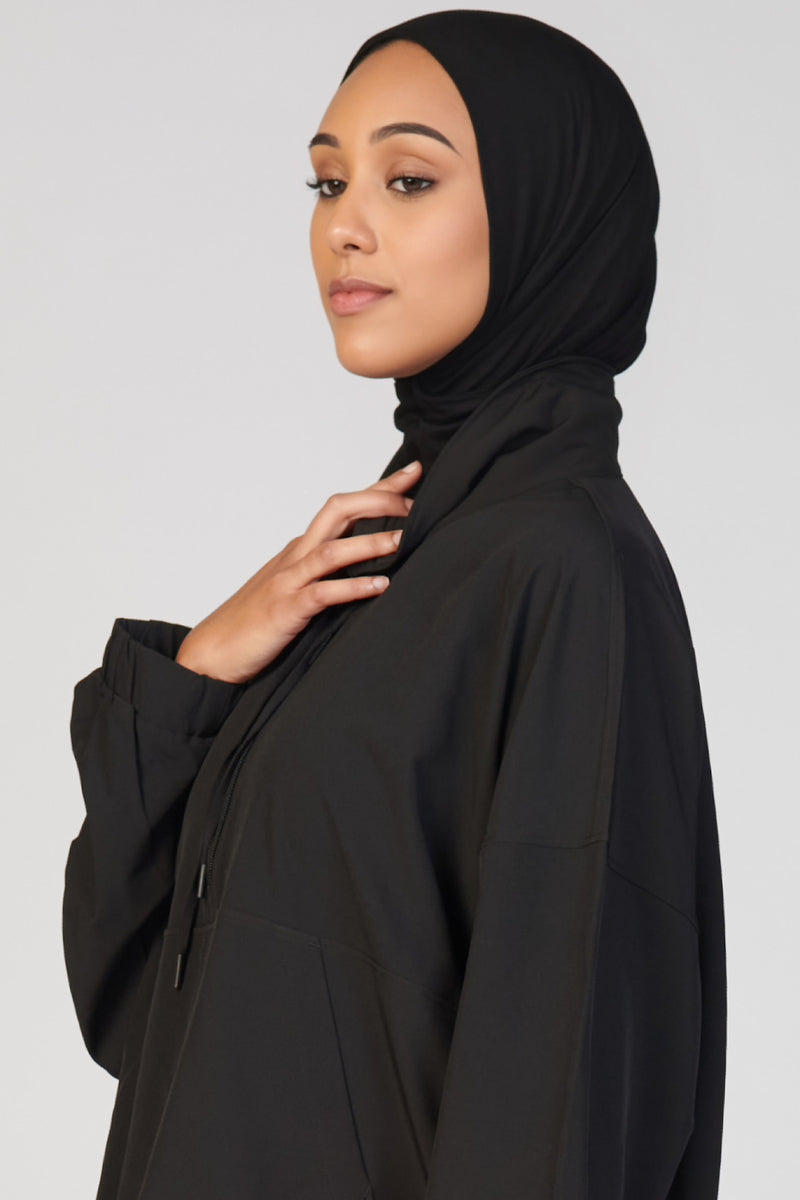 Snapback Active Jersey Hijab - Black