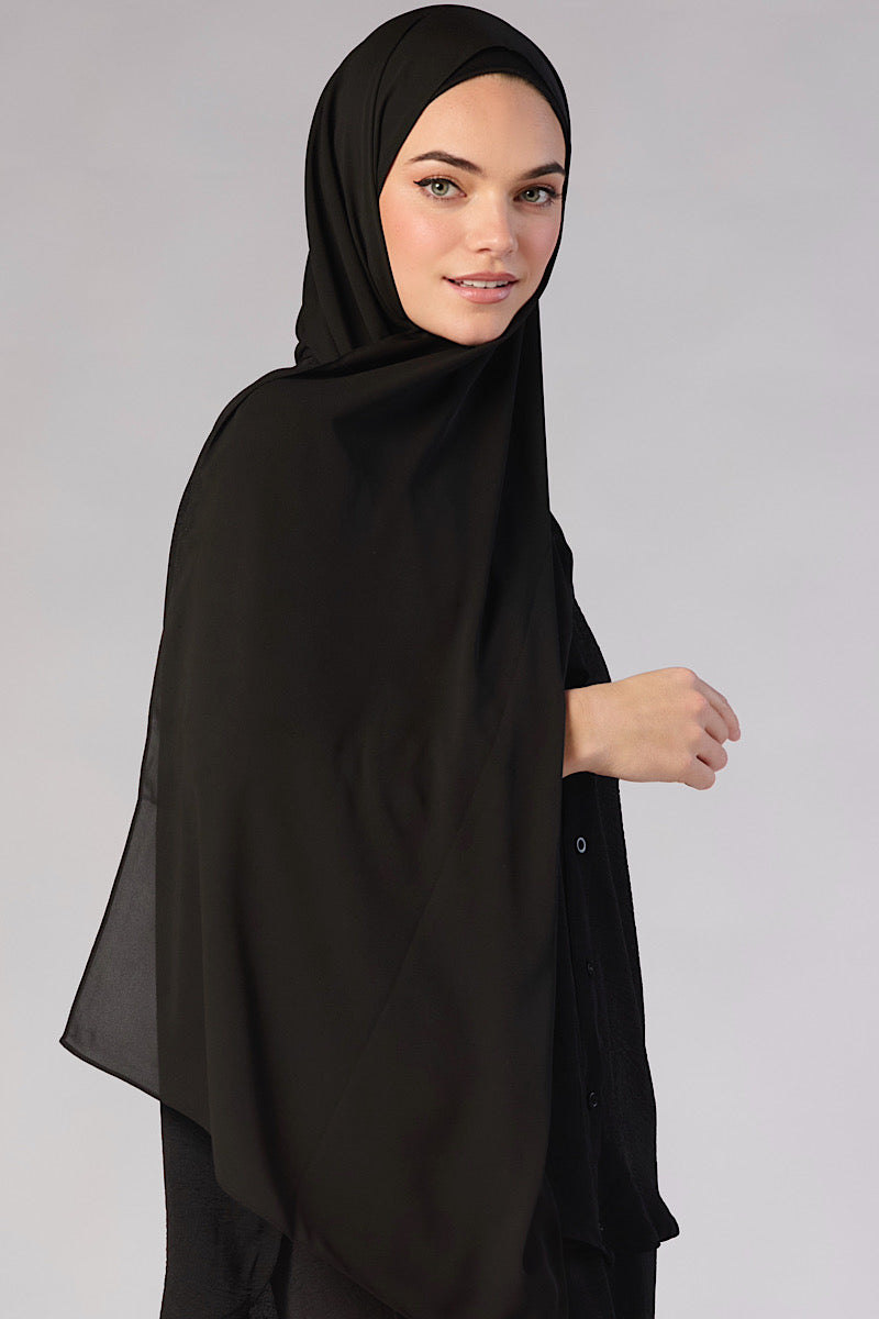 PREMIUM Petite Chiffon Hijab - Black