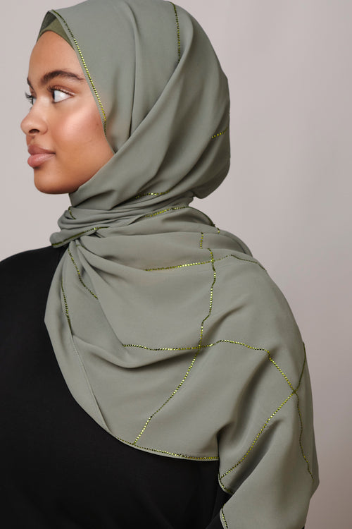 Petite Rhinestone Hijab - Laurel