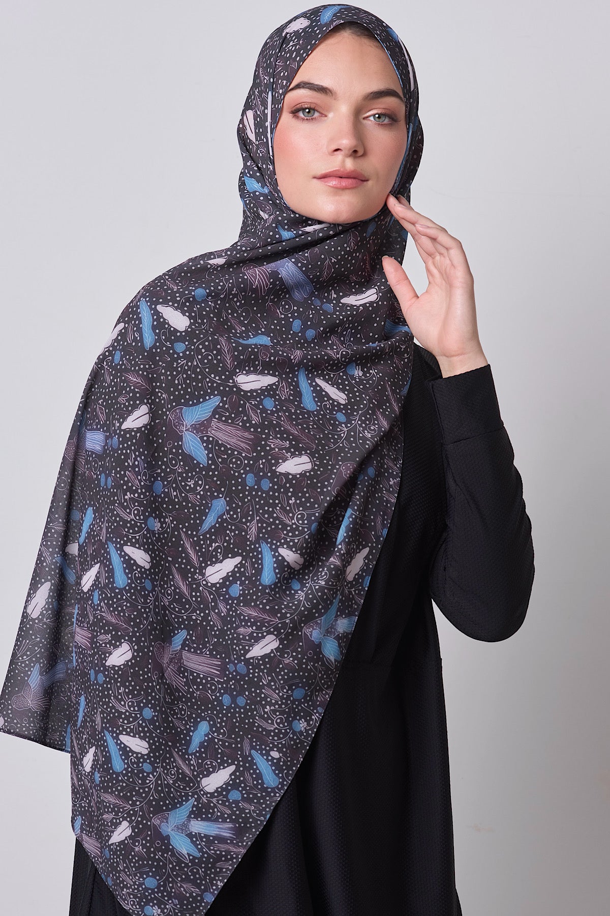 PREMIUM Petite Chiffon Hijab - Midnight Feather