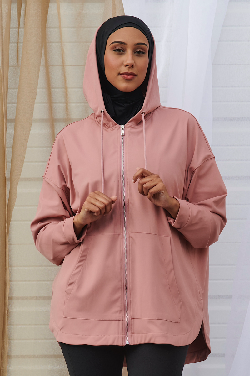 Soft Tech Full-Zip Hoodie - Rose
