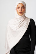 Petite Rhinestone Jersey Hijab - Pearl Mist