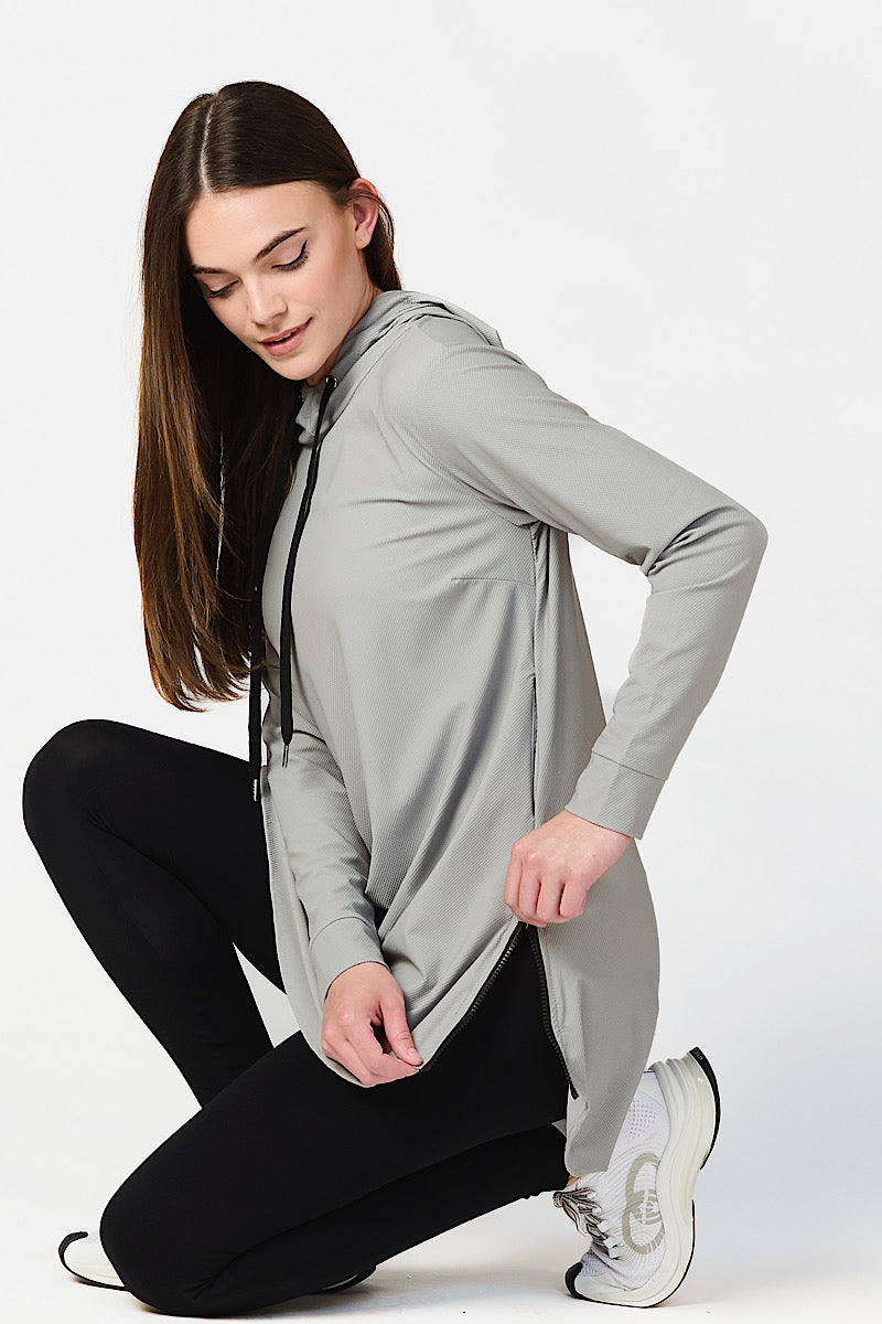 Funnel Neck Active Top - Gray
