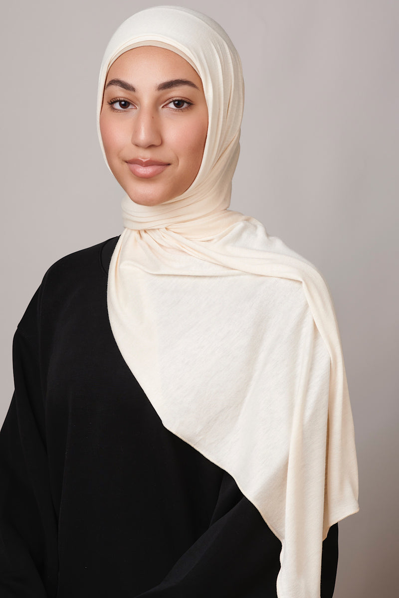 Petite Jersey Hijab - Cream
