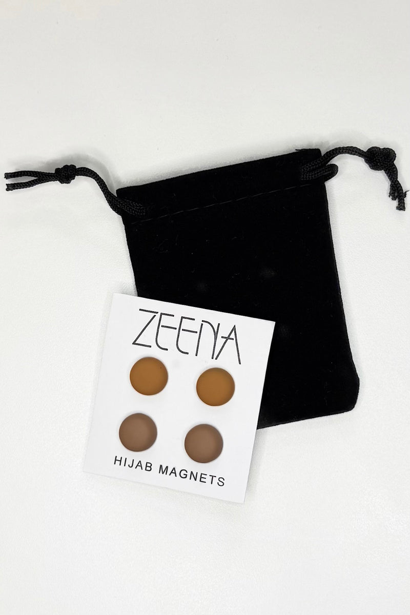 Hijab Magnets - Matte Tan & Matte Camel (4 Pairs)