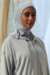 Side Tie Active Hijab - Silver