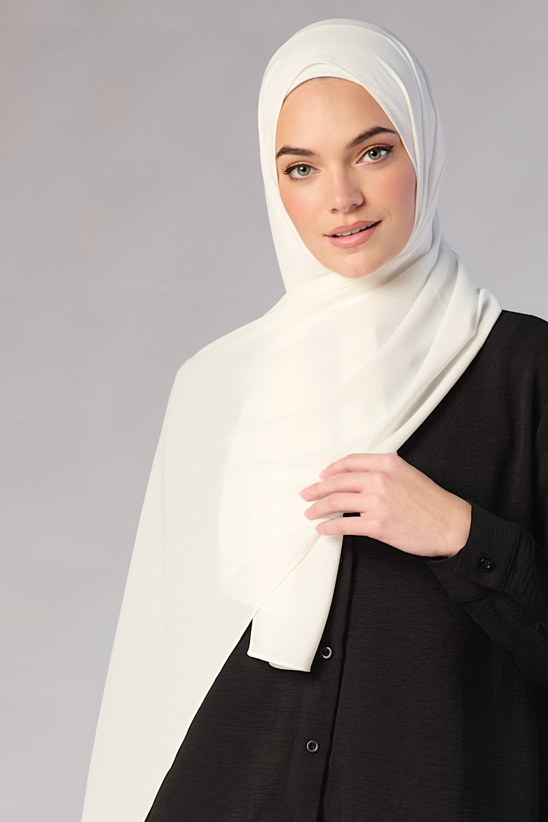 PREMIUM Petite Chiffon Hijab - Off White