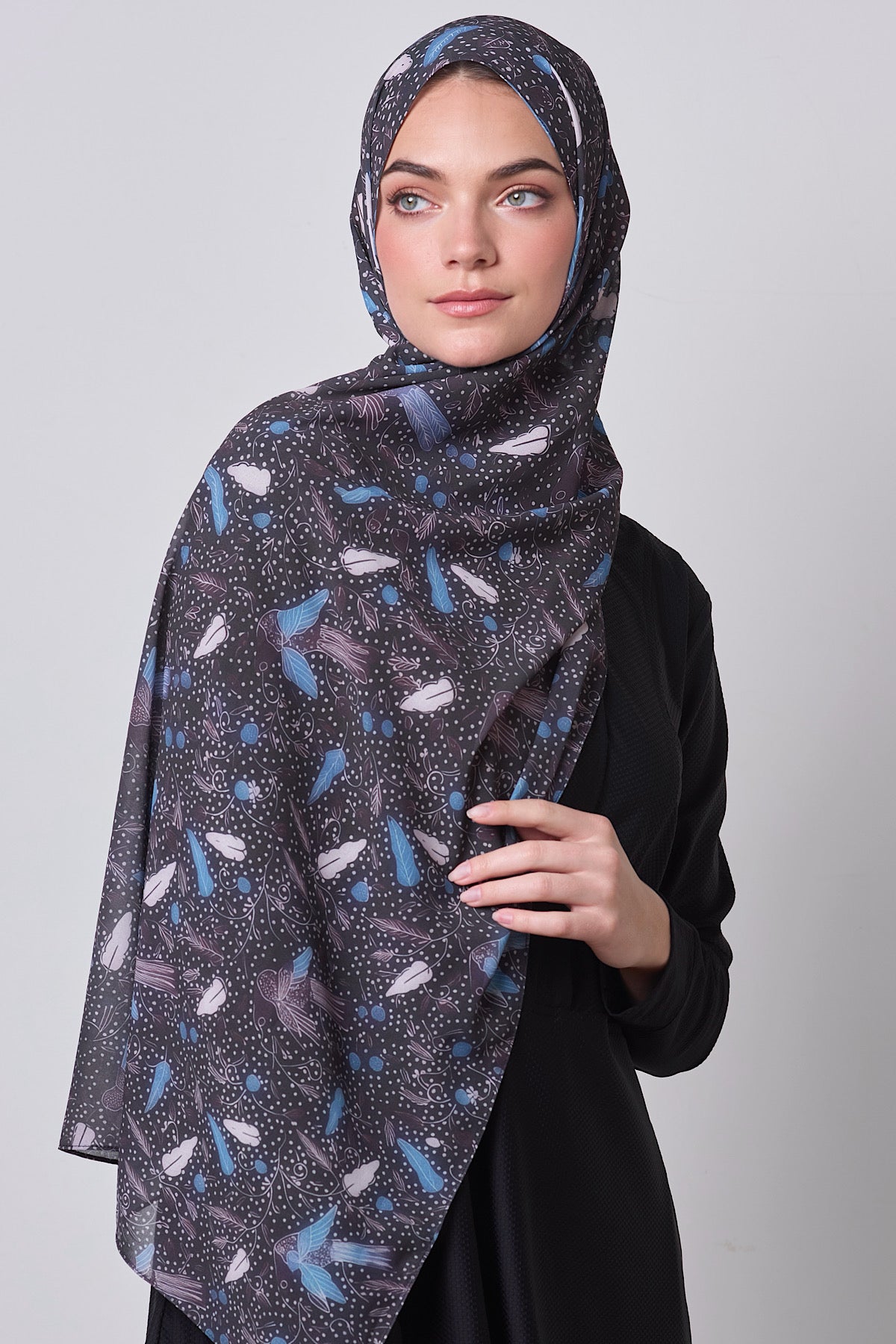 PREMIUM Petite Chiffon Hijab - Midnight Feather
