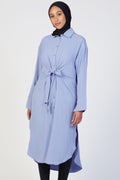Front Tie Midi Dress -Blue