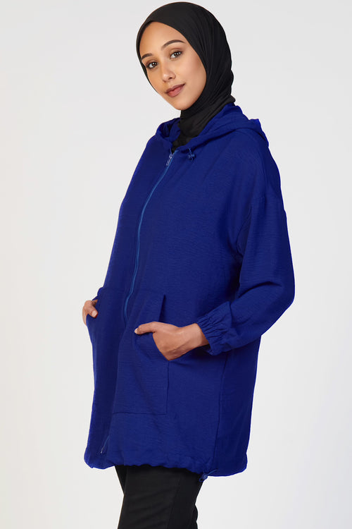 Light Zip Up Hoodie- Blue