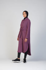 Front Tie Midi Dress - Dark Mauve