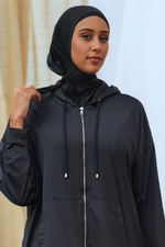 Side Tie Active Hijab - Black