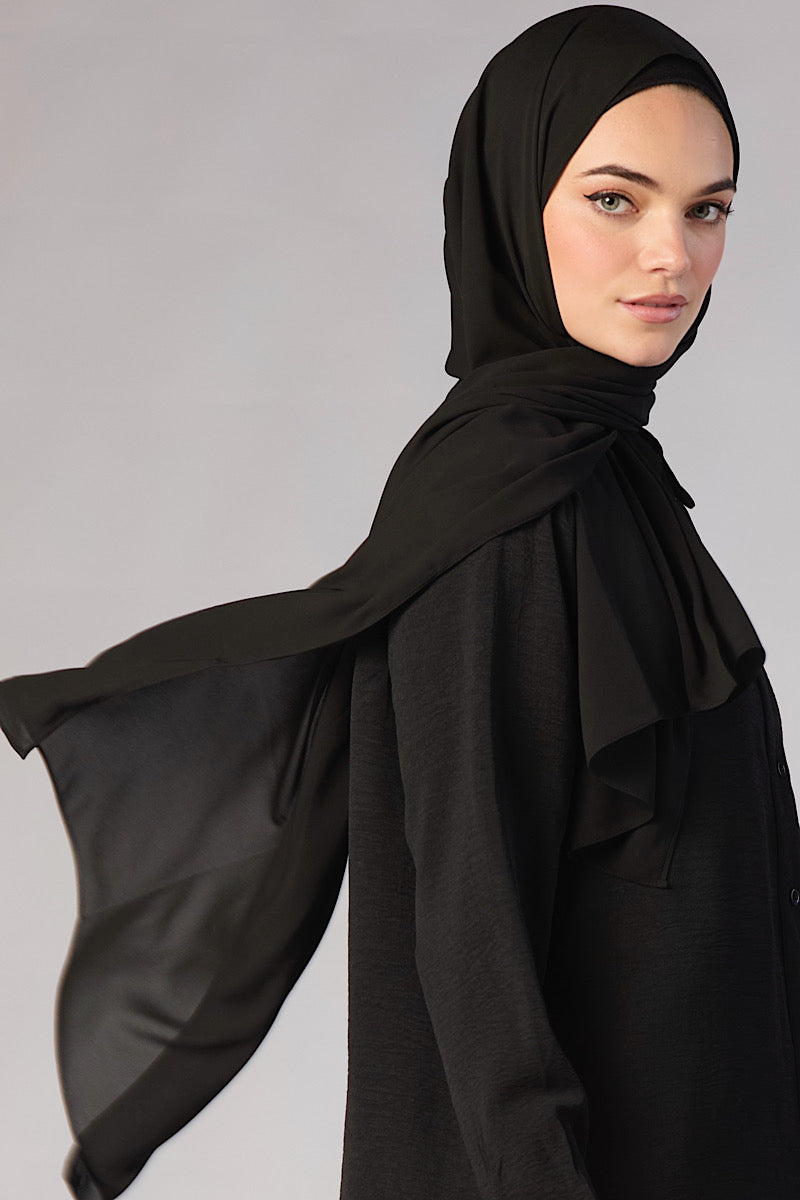 PREMIUM Petite Chiffon Hijab - Black