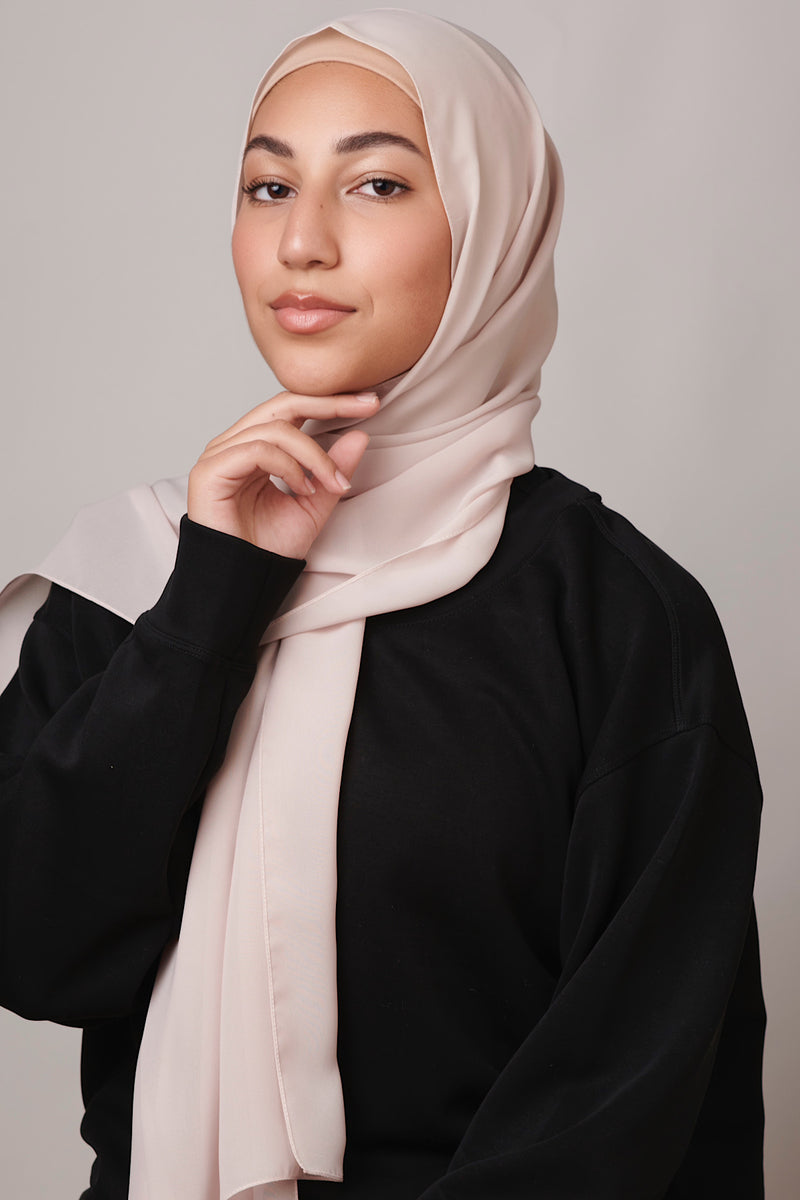 Petite Chiffon Hijab - Light Almond