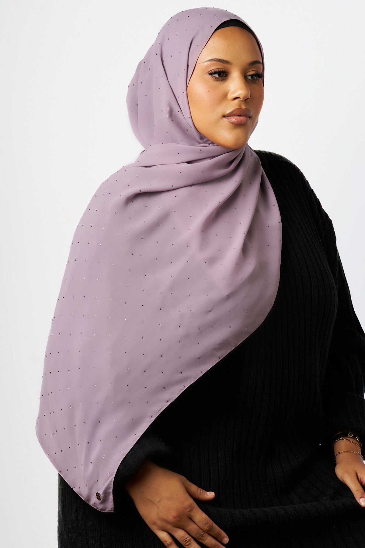 Petite Stardust Chiffon Hijab - Muted Orchid