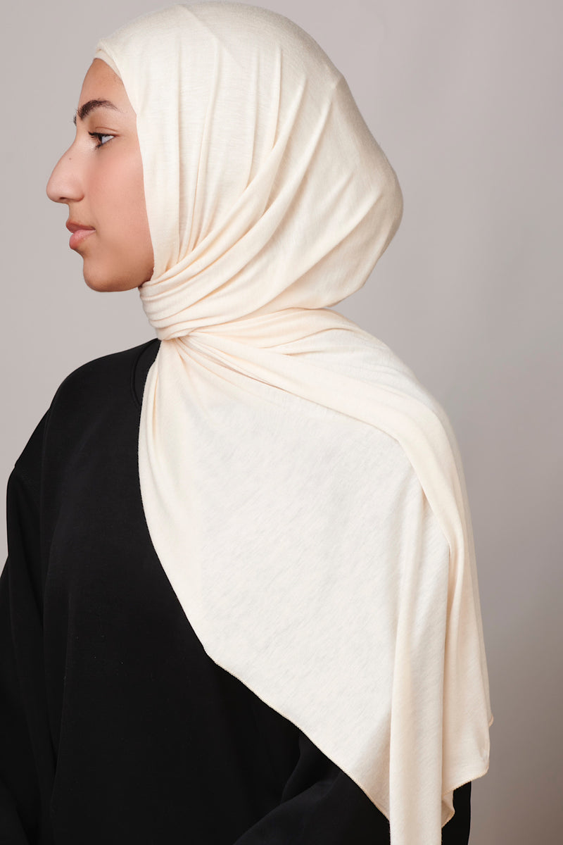 Petite Jersey Hijab - Cream