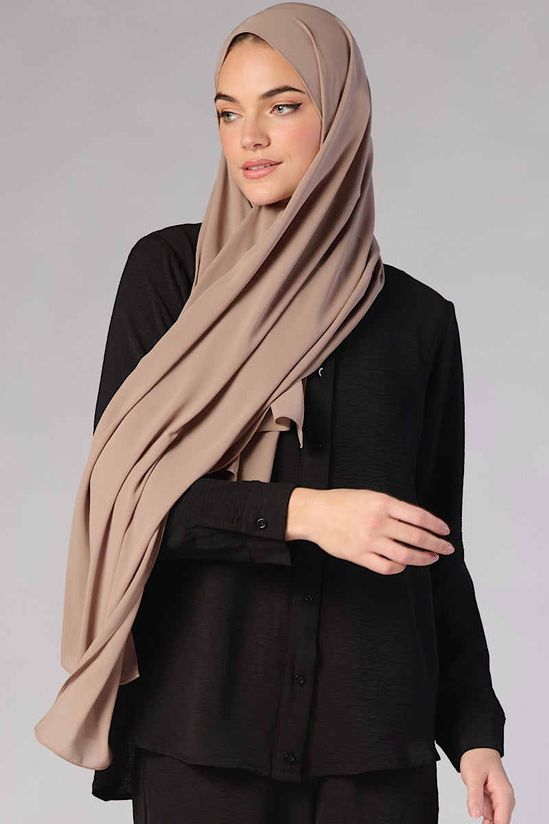 PREMIUM Petite Chiffon Hijab - Tan