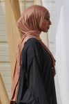 Petite Rhinestone Jersey Hijab - Camel