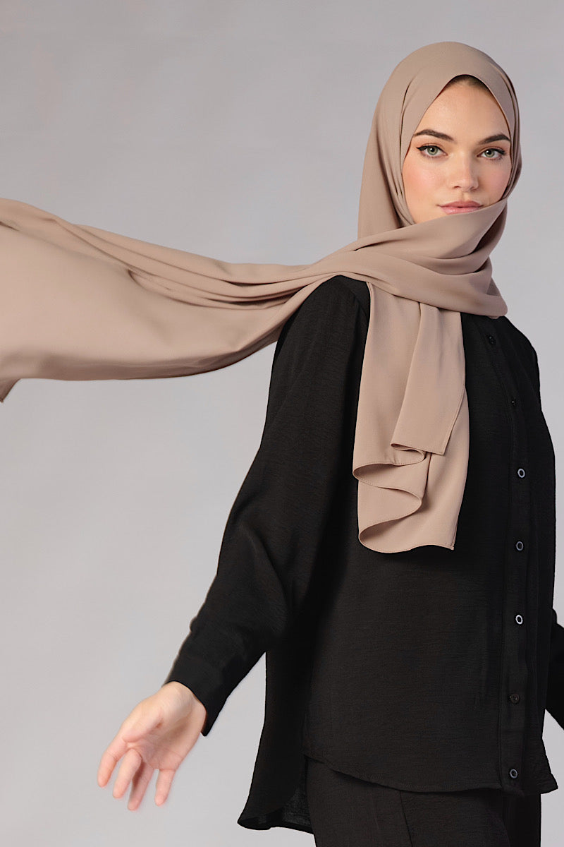 PREMIUM Petite Chiffon Hijab - Tan