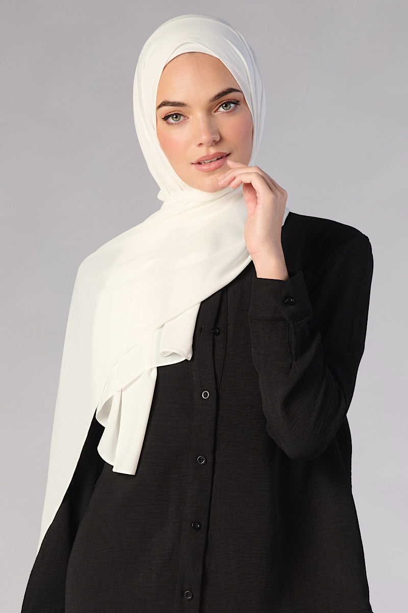 PREMIUM Petite Chiffon Hijab - Off White