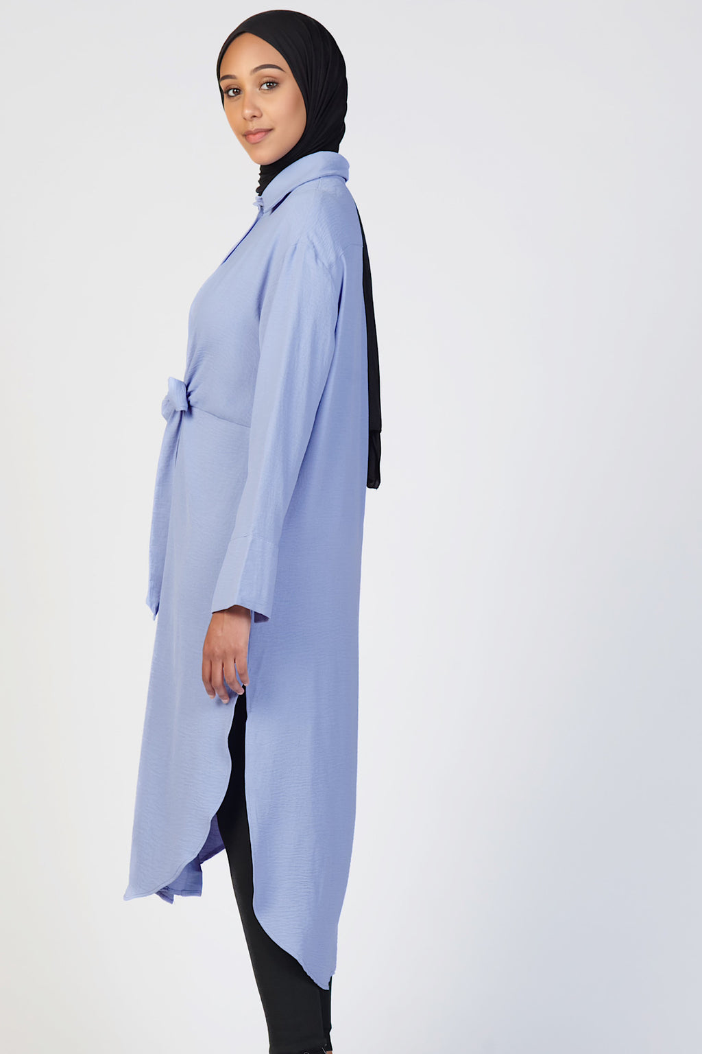Front Tie Midi Dress -Blue