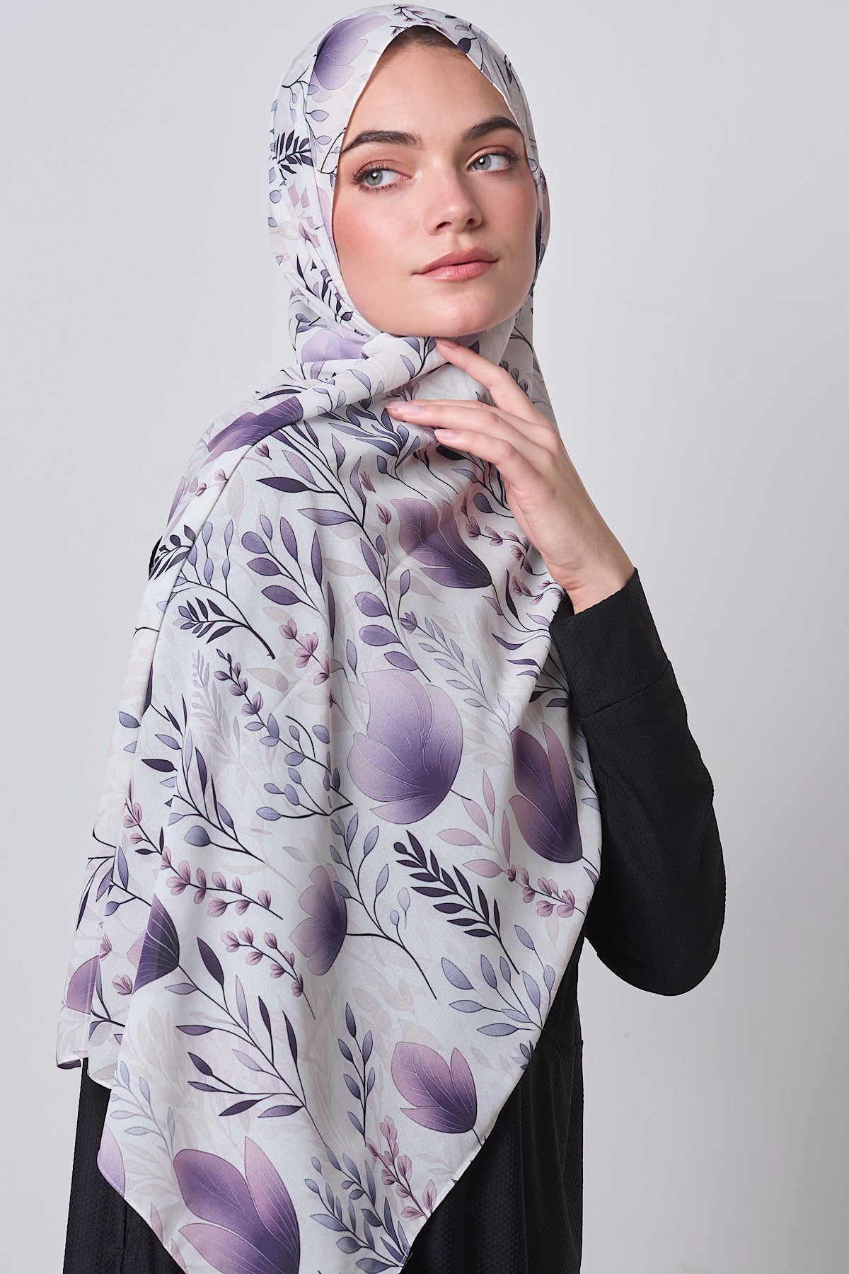 PREMIUM Petite Chiffon Hijab - Lavender Vines