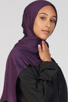 Petite Rhinestone Jersey Hijab - Eggplant