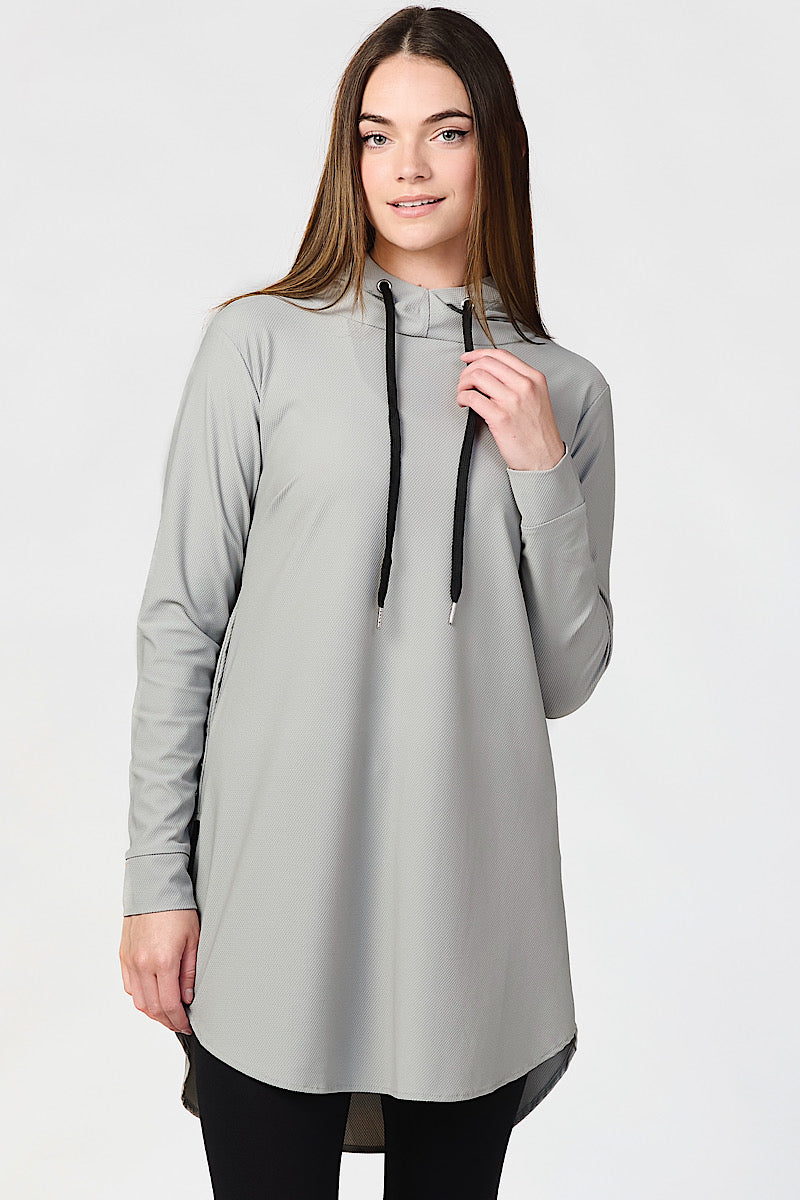 Funnel Neck Active Top - Gray