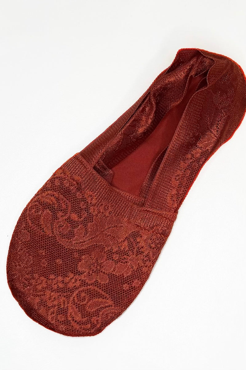 Lace Liner Socks - Burnt Orange
