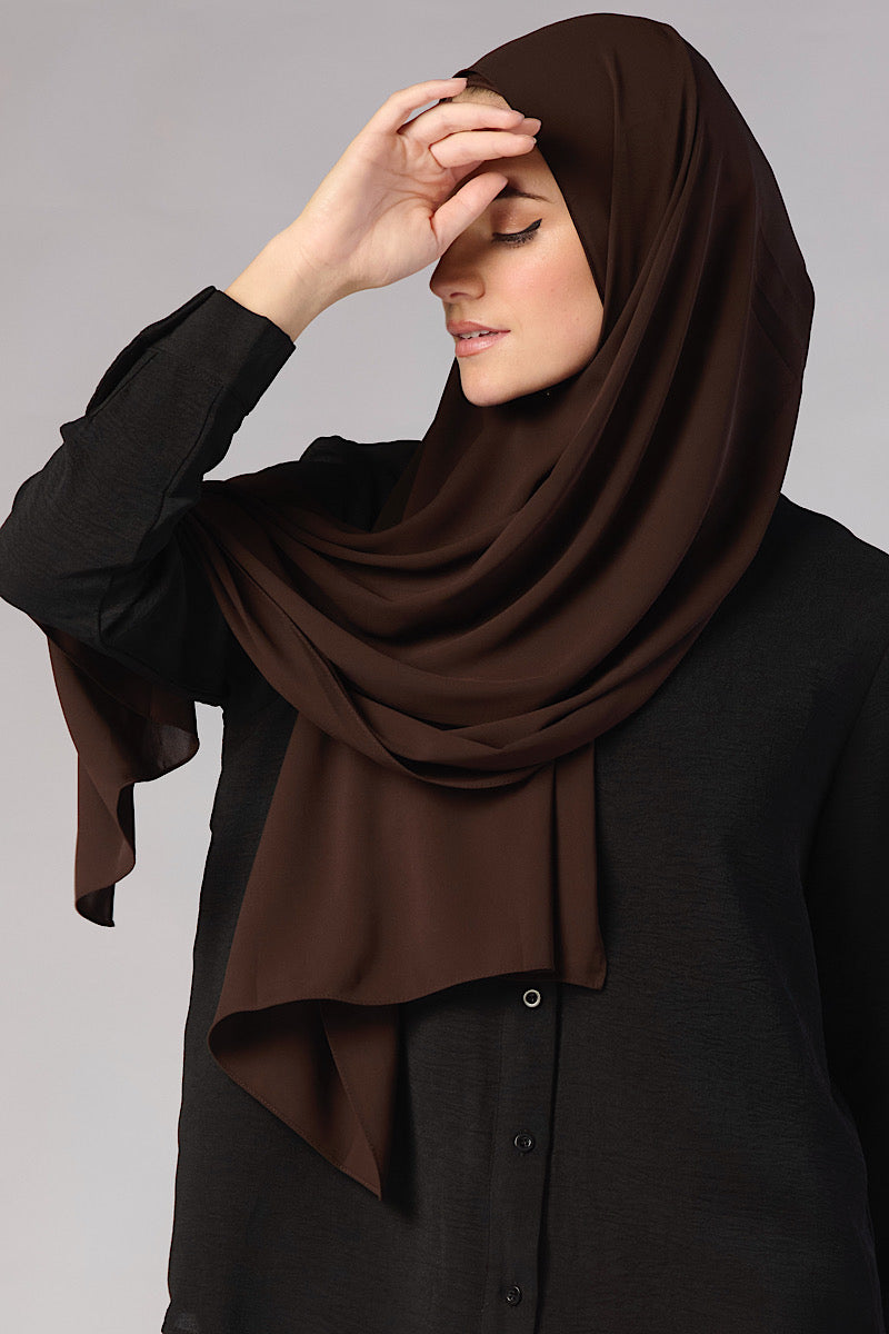 PREMIUM Petite Chiffon Hijab - Brown