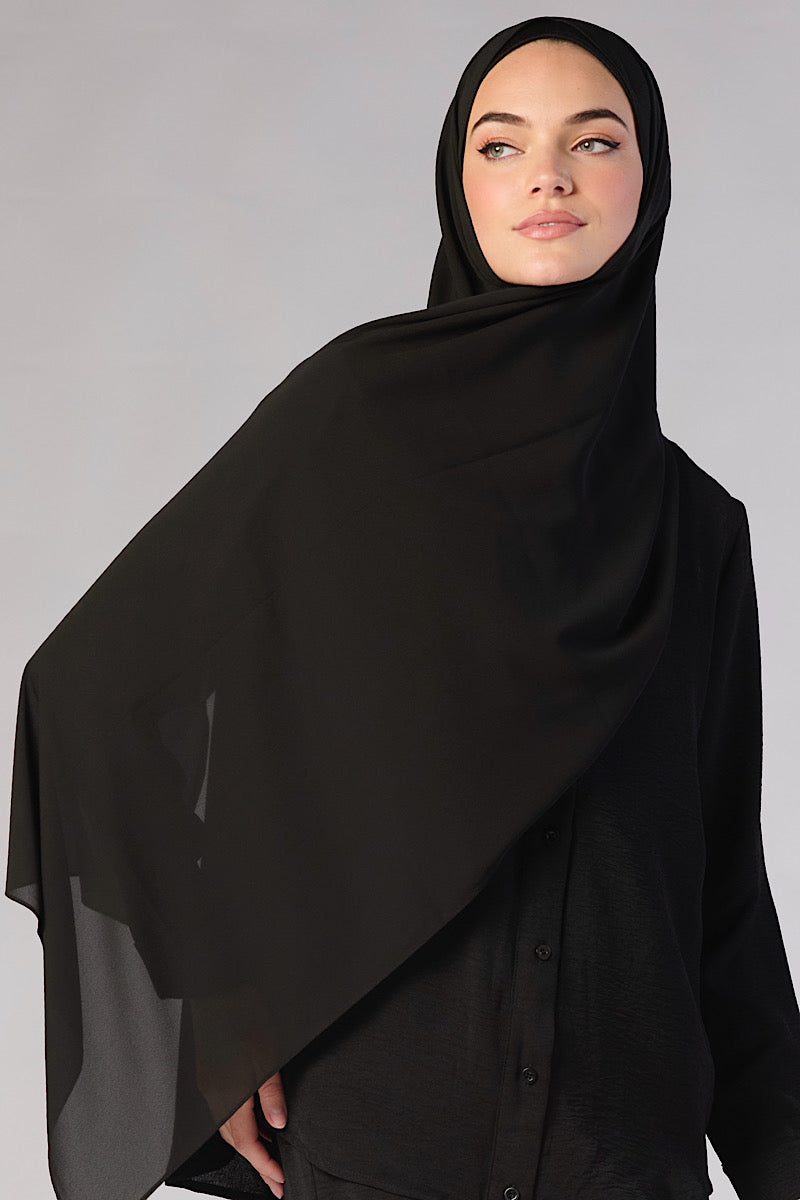 PREMIUM Petite Chiffon Hijab - Black
