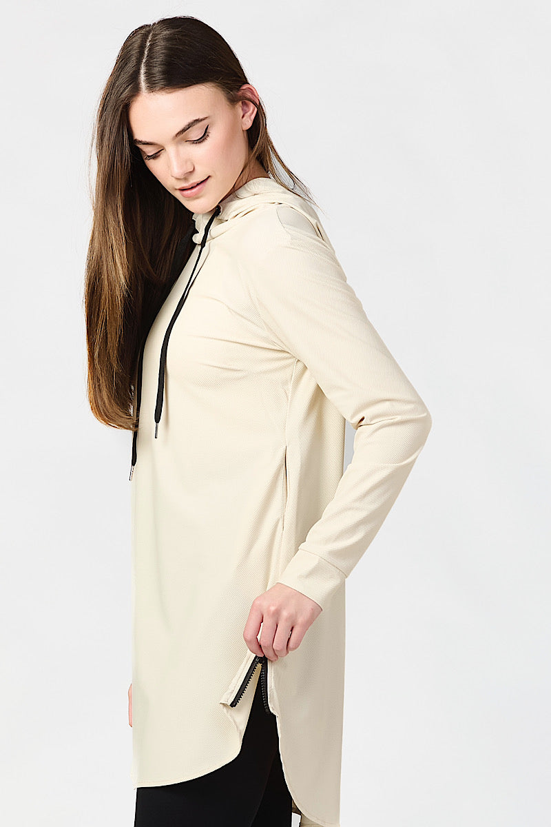 Funnel Neck Active Top - Cream
