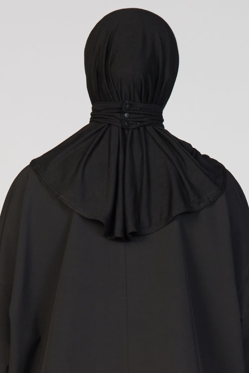 Snapback Active Jersey Hijab - Black