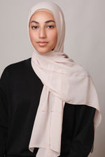 Petite Rhinestone Hijab - Light Almond