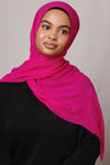 Petite Rhinestone Hijab - Fuchsia
