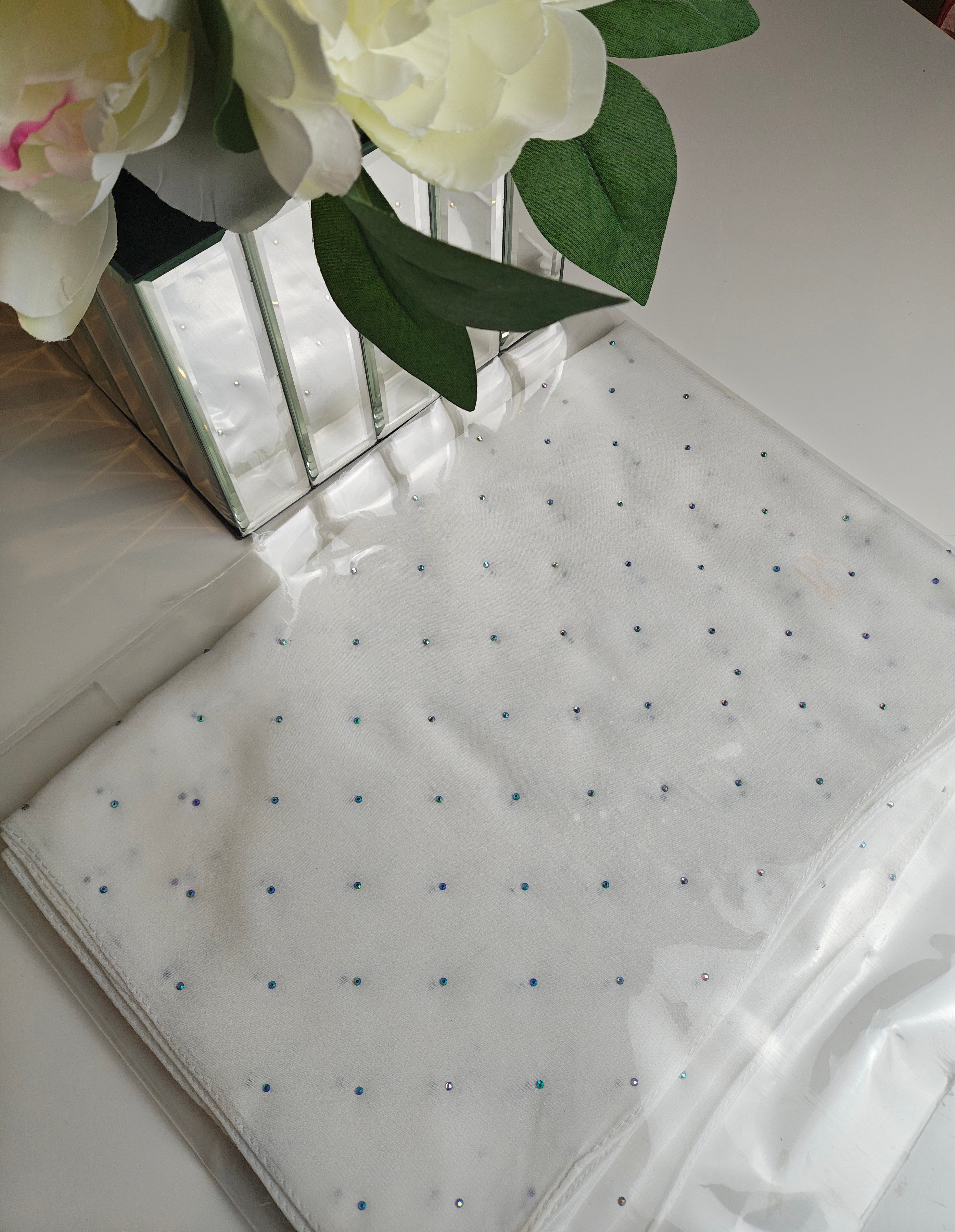 Petite Stardust Chiffon Hijab - White